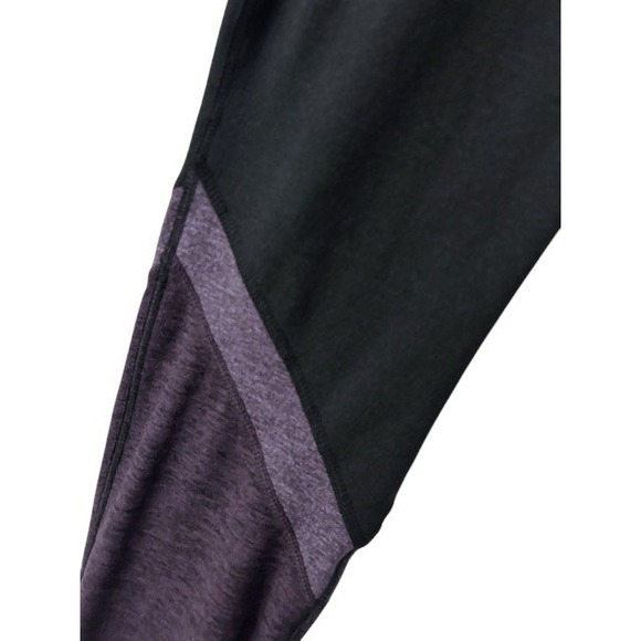 Athleta‎ Long Leggings M Black New Year New You Color Block Sporty Gym Workout - Picture 11 of 14